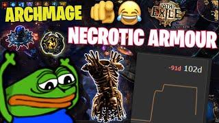 CRAFTING MY ADDITIONAL CURSE NECROTIC ARMOUR FOR MY ARCHMAGE ICE NOVA [Path of Exile 3.25 Settlers]