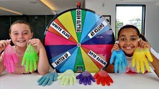 MYSTERY WHEEL OF SLIME GLOVES CHALLENGE!!