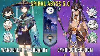 C1 Wanderer Hypercarry and C1 Cyno Quickbloom | Genshin Impact Abyss 5.0 Floor 12 9 Stars