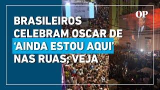 Veja o momento em que brasileiros celebram o Oscar de ‘Ainda Estou Aqui’ durante o carnaval