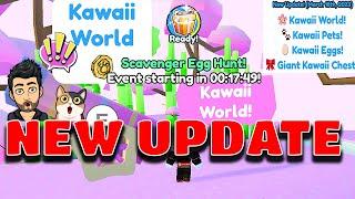 New update pet simulator x Kawaii World, Kawaii pets, Kawaii eggs, Giant Kawaii Chest, Only huge