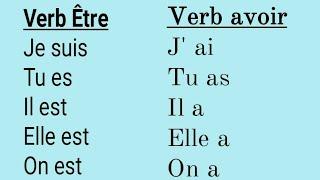 Verbo avoir et Verb Être (Present)~Pronunciación de los Verbos Ser o Estar y del Verbo Tener Francés