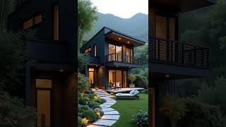 Modern Black House in Nature – Stylish Minimalist Home Design.