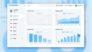 Admin Dashboard Design Using HTML CSS & JavaScript | Responsive Admin Dashboard HTML CSS