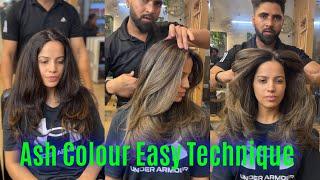 Ash Colour Easy Technique || Silver Colour कैसें करे || Ash￼ Gold Colour || Balayage Colour ￼Technic