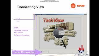 Trane Techview installation, full Training on how to connect to chiller with laptop  and Configure