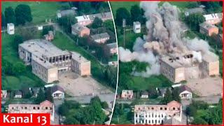 Ukrainian fighter jet destroys with Western bombs a military compound with servicemen in Kursk