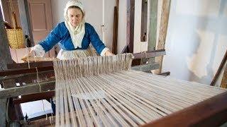 Weaving on Mount Vernon's 18th Century Loom