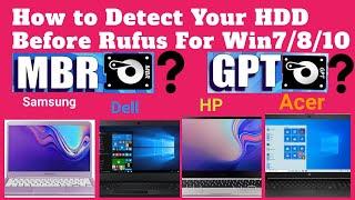 How To Detect Your Hard Disk Whether Its MBR Or GPT Rufus Supportive Before Installing Windows 7,10