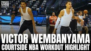 Victor Wembanyama INSANE 7′ 4″ Frame from Courtside View in 3-Pointers, Post-Up & Court Workout