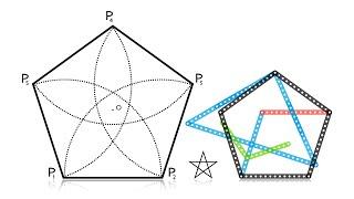 4K Как построить правильный пятиугольник, how to draw a regular pentagon