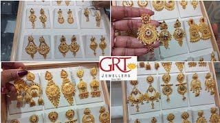 #GRT Gold Earrings Design | Fancy Wedding Earrings 7 Grams To 22 Grams | Trendy Floral Temple Design