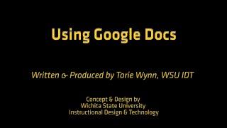 How-to Use Google Docs