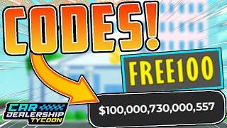 ALL WORKING MONEY CODES For Car Dealership Tycoon FEBRUARY 2025!