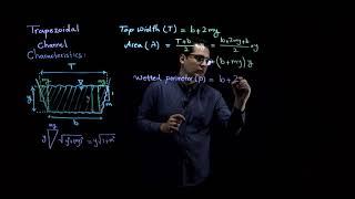 Characteristics of trapezoidal open channels: wetted perimeter, top width, cross-sectional area