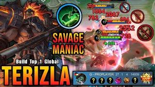 SAVAGE & MANIAC!! 27 Kills Terizla Super Deadly Hammer!! - Build Top 1 Global Terizla ~ MLBB