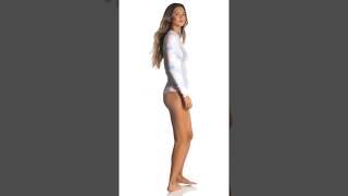 Hurley Women's Floreal Long Sleeve Zip Rashguard | SwimOutlet.com