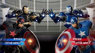 Black Iron Man & Black Captain AmericaVS Blue Iron Man & Captain America -Marvel vs Capcom Infinite