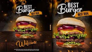 How To Make Fast Food Poster Design In Photoshop Tutorial Download link in Description