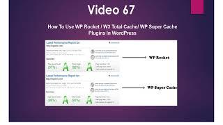 Video 67 How To Use WP Rocket  W3 Total Cache WP Super Cache Plugins In WordPress