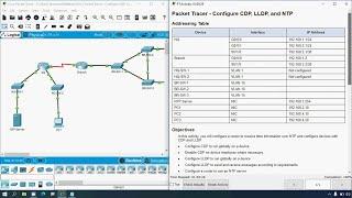 10.8.1 Packet Tracer - Configure CDP, LLDP, and NTP