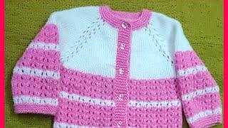 Easy and️beautiful baby sweater/1to2 year baby cardigan/ #babysweater #knitbabysweater