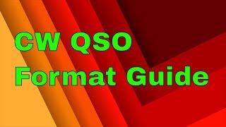 Beginner CW QSO Guide | Sample Scripts | Morse QSO Helper | Ham Radio