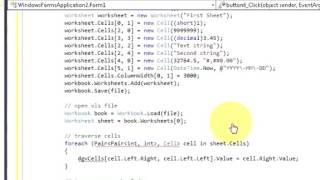 C# Tutorial 28  Create Excel  XLS and  XLSX file from C#+ Using excellibrary