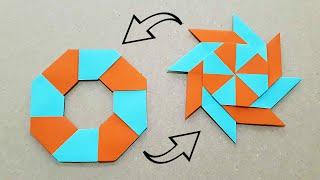 TRANSFORMING STAR MAKING FROM PAPER | ORİGAMİ - ( Transforming Ninja Star )