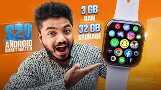 S20 Android Smartwatch: 3GB RAM, 32GB Storage & Slide Touch Button – Like iPhone 16 Pro Max! 