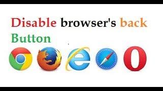 How to disable browser's back button using JavaScript