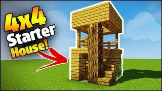 Minecraft: 4X4 Starter House Tutorial - How to Build a House in Minecraft