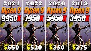 Ryzen 9 9950X vs Ryzen 9 7950X vs Ryzen 9 5950X vs Ryzen 9 3950X | PC Gameplay Tested