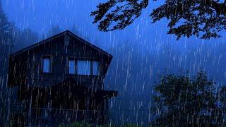 Insomnia Healing to Fall Asleep Immediately  Continuous Heavy Rain & Crazy Thunderstorm at Night