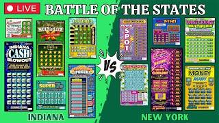 BATTLE OF THE STATES  INDIANA vs. NEW YORK SCRATCH OFF LOTTERY TICKETS