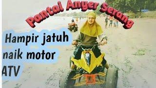 Keseruan dek paimo Naik Motor ATV di Pantai Anyer Serang Banten