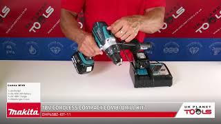 Makita DHP458Z Cordless Combi Drill With 2 x 3Ah Batteries, Charger, Case & Inlay | UK Planet Tools