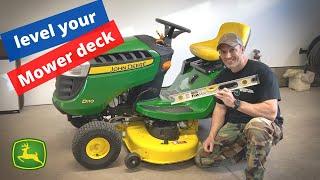 How to LEVEL your mower deck (John Deere)