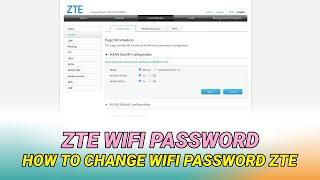 ZTE Wifi Password Change | How To Change Wifi Password ZTE F670L