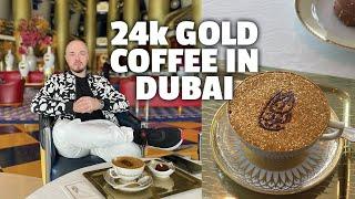 FIRST time drinking 24 Karat Gold Coffee #burjalarab #dubaivlog