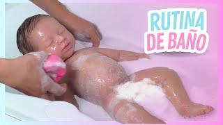  RUTINA  de BAÑO con BEBÉ REBORN de SILICONA Galilea