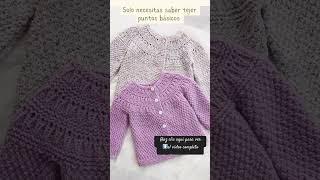Como tejer un suéter con dos agujas/ chaqueta Elena / knit cardigan #knitting #shorts