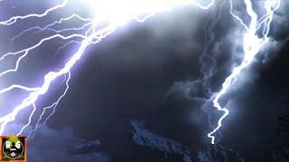 Deep Sleep with Thunderstorm Sounds (NO RAIN) | Heavy Lightning and Thunder with Wind for Sleeping