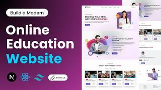 Build a Modern Online Course Website with React, Next.js & Tailwind CSS (Shadcn UI) | Responsive