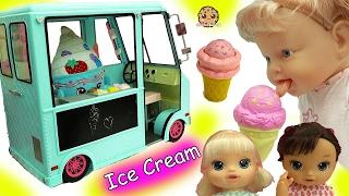 Babysitting 3 Magical Scoops Baby Alive Babies Eat From Doll Ice Cream Truck