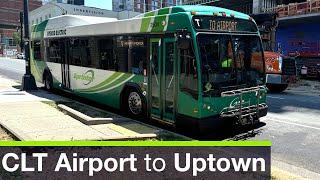 Charlotte International Airport CLT to Uptown Charlotte on a CATS Sprinter, Airport Bus Ride