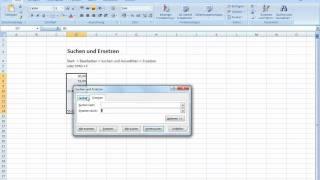 Excel Funktion Suchen und Ersetzen