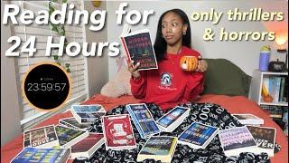 reading THRILLERS & HORRORS for 24 HOURS 🩸 | 24 hour readathon *spoiler free*