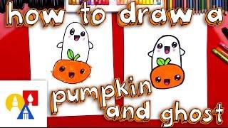 How To Draw A Cartoon Pumpkin And Ghost