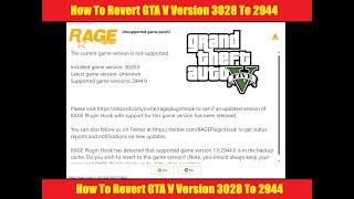 Revert GTA V Version 3028 To 2944 | GTA 5 Update Fixed | #lspdfr